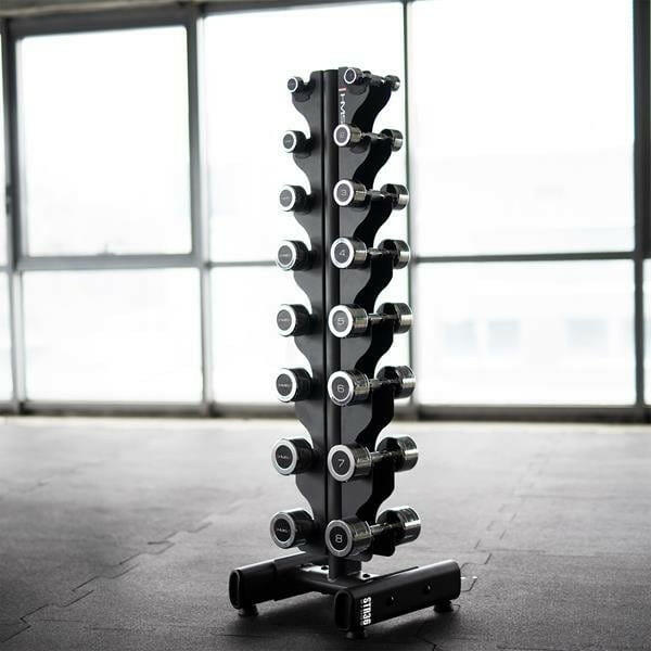 Set Chrome Dumbbells CHD 2 x 1 - 8 KG + Rack HMS