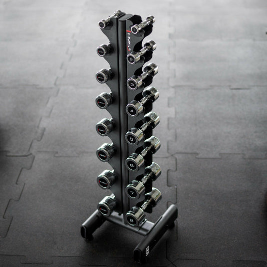 Set Chrome Dumbbells CHD 2 x 1 - 8 KG + Rack HMS