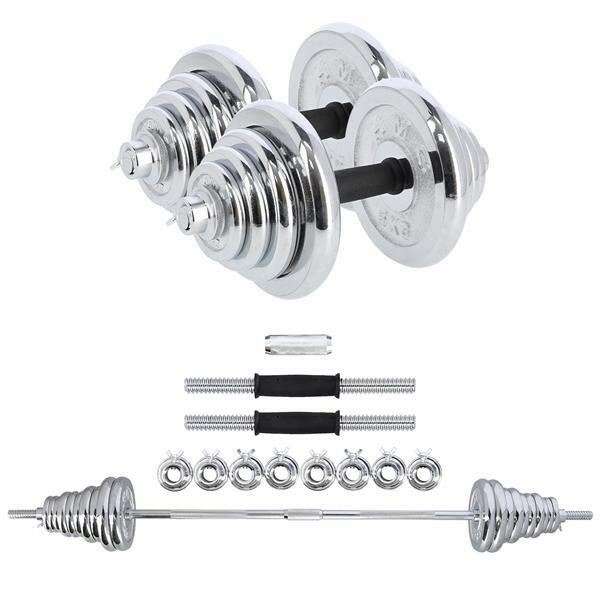 Chrome Halter/Barbell Set incl. koffer 55KG