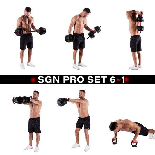 SGN140 PRO SET 6IN1 HALTERSET 40KG HMS