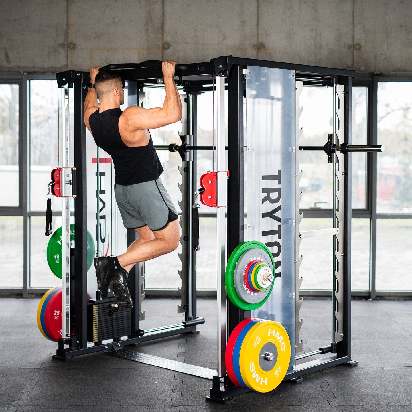 TRYTON Smith Machine 3D met Dubbele Lift en Stapel HMS