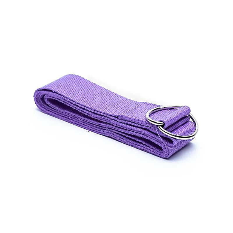 Yoga riem D-ring lichtpaars katoen 183x4cm