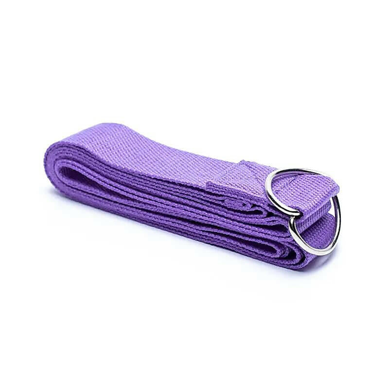 Yoga riem D-ring lichtpaars katoen 250x4cm
