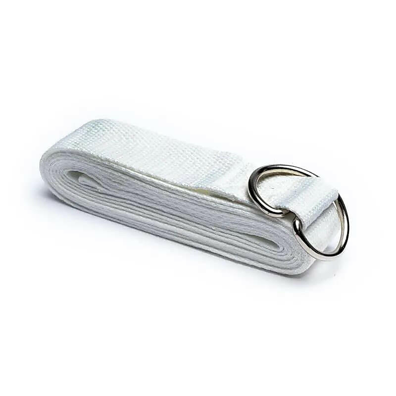 Yoga riem D-ring wit katoen 250x4cm
