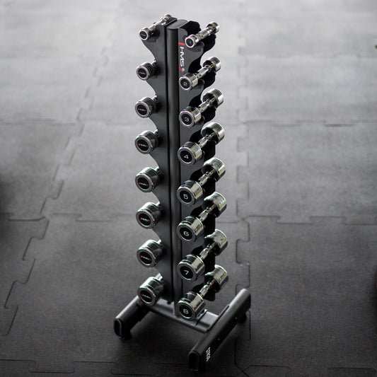 Set Chrome Dumbbells CHD 2 x 1 - 8 KG + Rack HMS - Next Balance