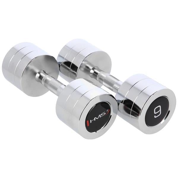 Verchroomde dumbbells (2 stuks) HMS