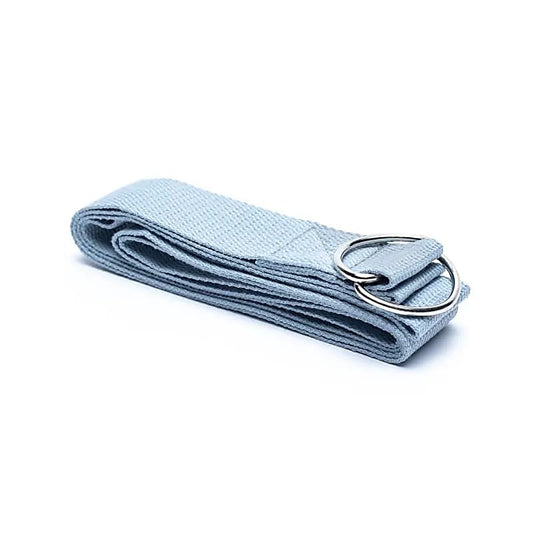 Yoga riem D-ring grijs katoen 183x4cm