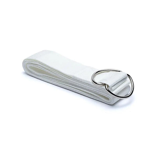 Yoga riem D-ring wit katoen 183x4 cm