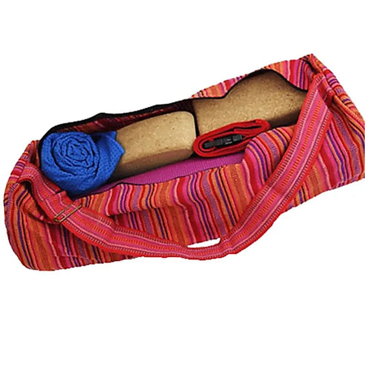 Yogatas katoen roze gestreept